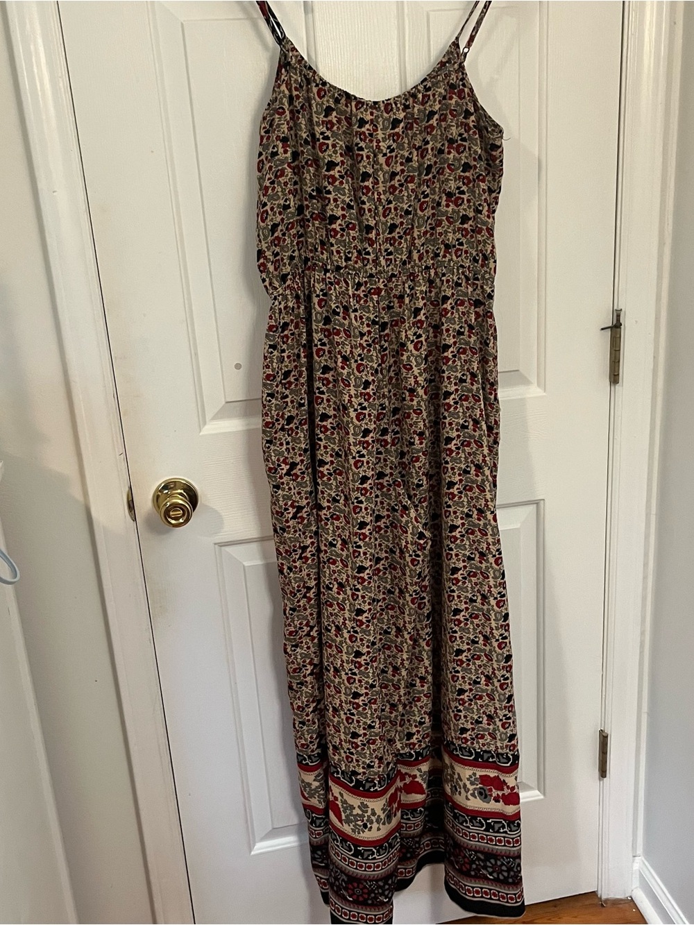 Women’s Band of Gypsies Floral Boho Jumpsuit - Beige & Red